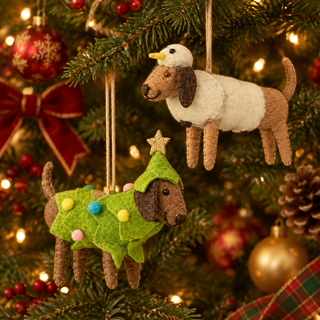 Regency 5.5" Felt Wool Winter Dachshund Set MTX79423