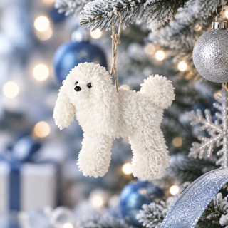 Regency 5" Faux Fur White Poodle Dog Christmas Ornament MTX74312