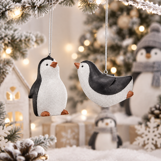 Glittered Penguin Ornament Set MTX78377