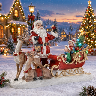 Regency LED Santa Sleigh w Children Battery Timer MTX77595