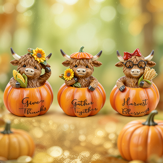 Highland Cows in Pumpkin Set 45099