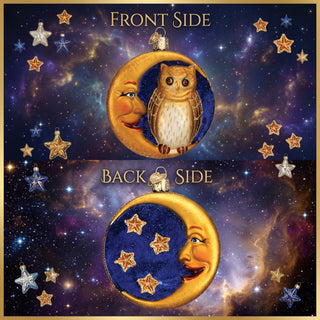Owl In Moon Ornament 26064