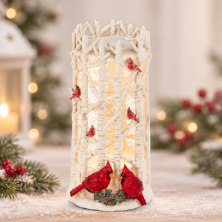 Birch and Cardinal Lighted Water Globe Grove  4631613