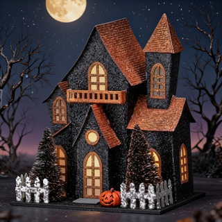 Regency 8" Halloween Spooky Paper House