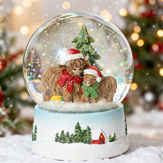 Holiday Highland Cow Dual Cows Water Globe 2864890