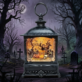 Season's Designs 10"LED Water Spinning Graveyard Lantern SD52954