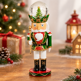 RAZ 7" Green Coat Nutcracker Water Globe 4619131
