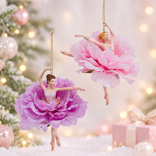 Ballet Flower Skirt Ballerina Ornament Set  E1175