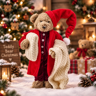 Christmas Santa Teddy Bear w Blanket MTX78326