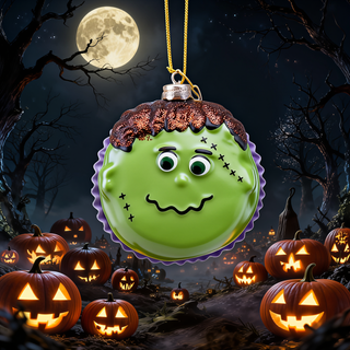 Noble Gems™ Glass Halloween Frankenstein Cupcake Ornament HW1946-FRK