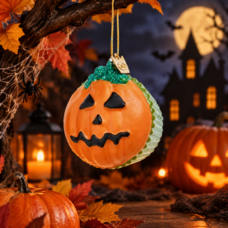 Noble Gems™ Glass Halloween Pumpkin Cupcake Ornament HW1946-PK