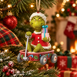 Jim Shore Dr Suess Collection -Grinch in Wagon Ornament 6018965
