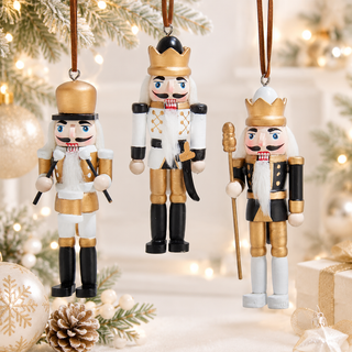 Black & Gold Nutcracker Ornament Set D4810