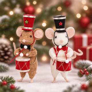 Drummer Felt Mouse Ornament Set 4614035