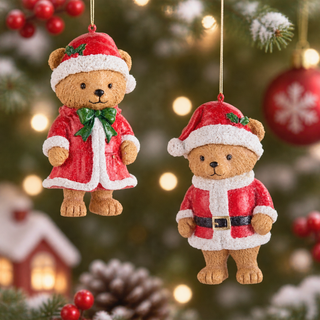 Beary Christmas Santa Bear Ornament Set  4630536