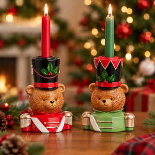 Traditional Christmas Bear Candle Holders Set 4611784