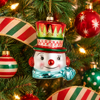 Merry Snowman Glass Ornament 4625368