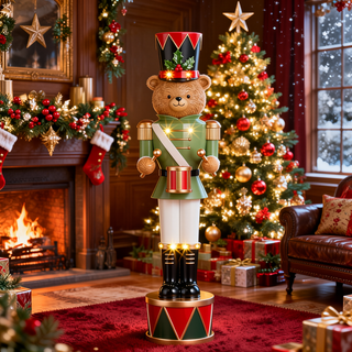 Lighted Bear Nutcracker on Drum 4611780