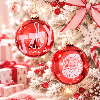 Glass Pink Christmas Red Ball Ornament 4624893