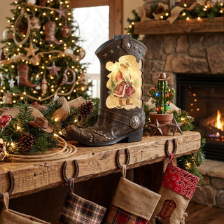 Cowboy Claus Lighted Water Boot 4640507
