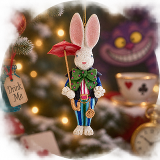 Alice In Wonderland White Rabbit Ornament HA0752