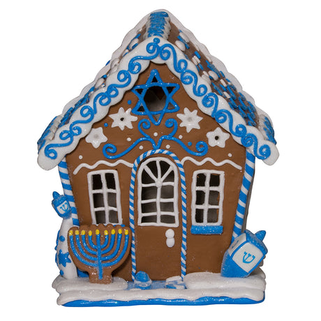 7" Gingerbread LED Hanukkah House Table Piece