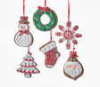 Kurt Adler Traditional Gingerbread Christmas Cookie Ornaments Set of 6