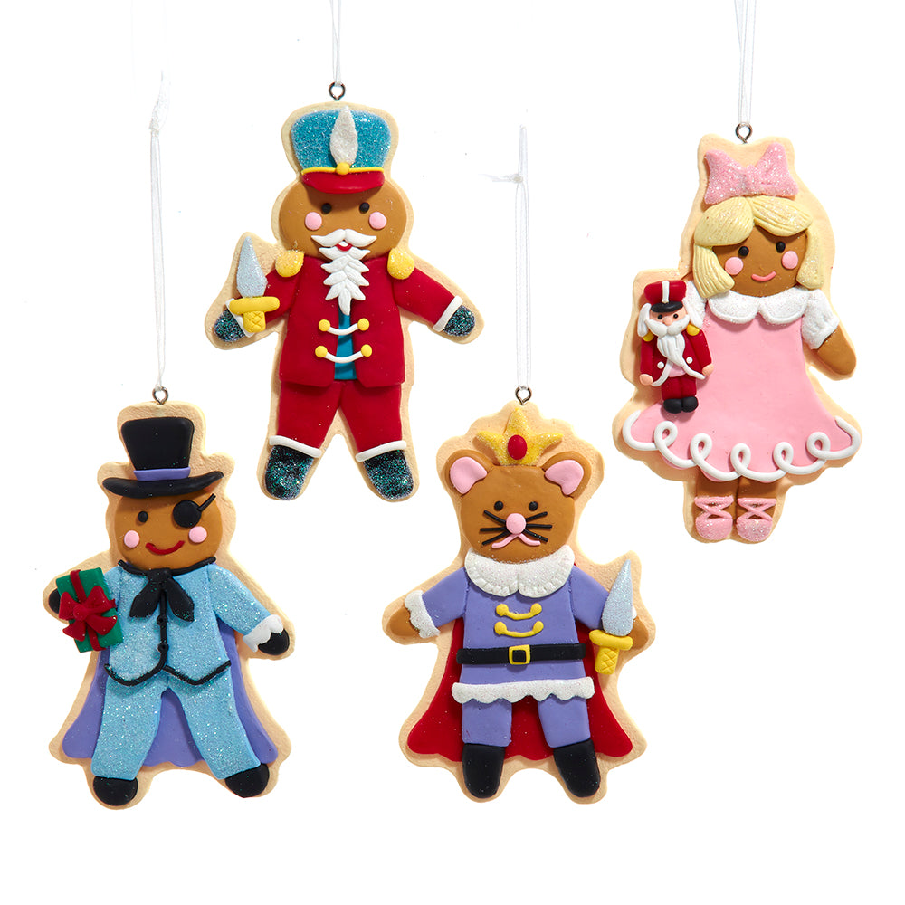 Kurt Adler 5" Nutcracker Suite Cookie Ornaments, 4-Piece Box