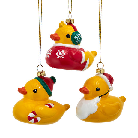 Christmas Rubber Duck Ornaments Set of 3