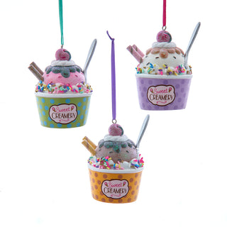 Pastel Ice Cream Cup Ornament Set
