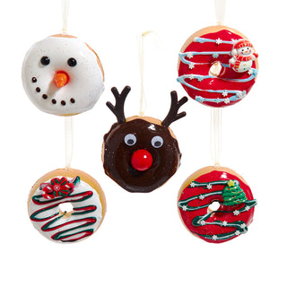 Decorated Whimsical Christmas Donut Ornament Set D4640