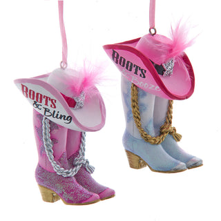 Pink Blue Bling Western Boots With Hat Ornaments D4652 Honky Tonk