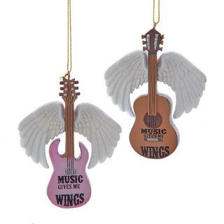 Guitar With Angel Wings Ornament Set D4654