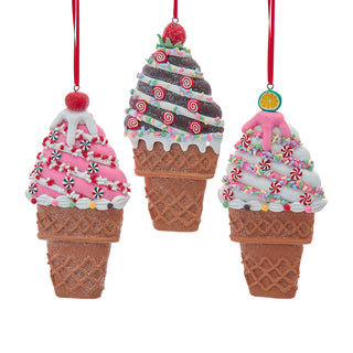 PRE-ORDER 5.5" Ice Cream Cone Ornament Set D4735