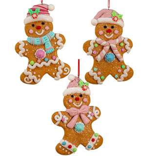 Pastel Candy Gingerbread Man Ornament Set D4762