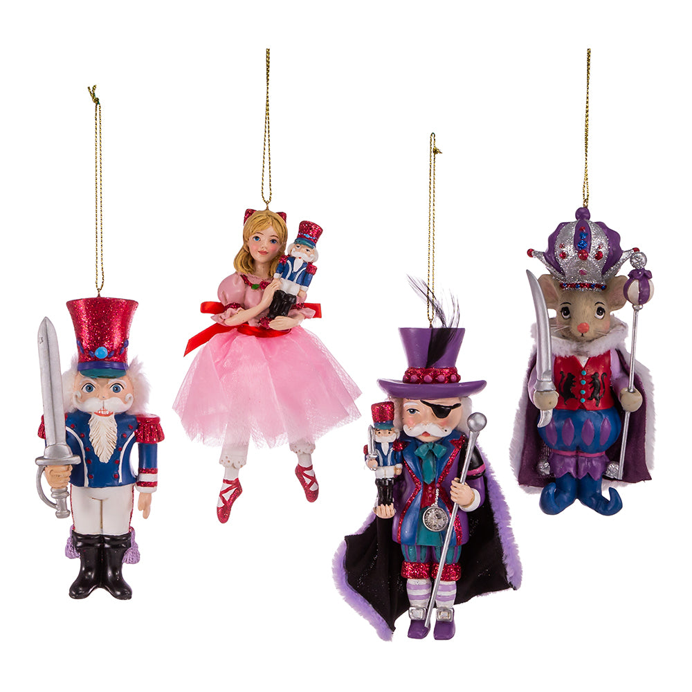 Kurt Adler Nutcracker Suite Christmas Tree Ornaments, 4 Piece Set