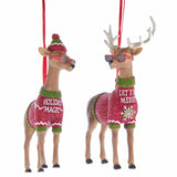 Cool Yule Deer Ornament Buck Doe Set