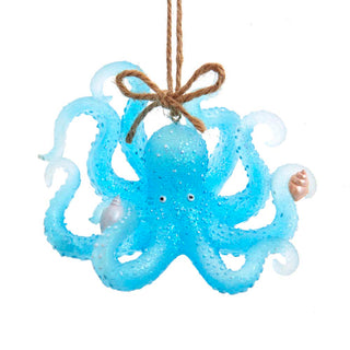 Kurt Adler Coastal Transparent Sea Blue Octopus Christmas Ornament