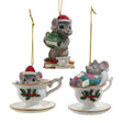 Nostalgic Mouse With Teacup Christmas Holiday Ornaments