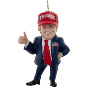President Donald Trump "I'm Back" Glass Christmas Ornament E1055