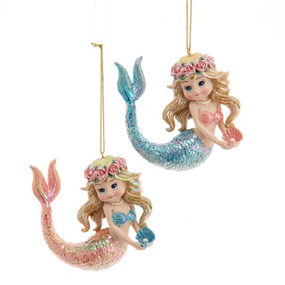 Kurt Adler Electroplated Child Mermaid Ornaments Set E1080 Under the Sea