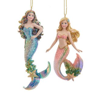 5.25" Electroplated Mermaid Ornament Set E1084