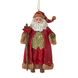 Elegant Red & Olive Green Oversized Santa Ornament E1087 All the Trimmings