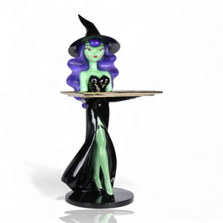 24.5in Purple Witch W/Serving Tray