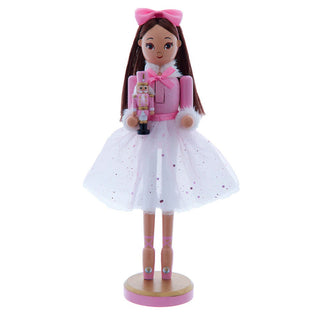 PRE-ORDER Kurt Adler 12-inch Pink Clara with Brunette Hair Ballerina Nutcracker