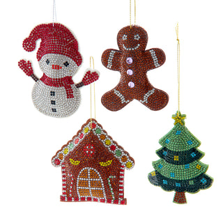 Bedazzled Retro Disco Gingerbread Snowman Christmas Tree F2378