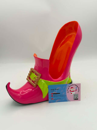 Pink Halloween Witch Shoe Wine Holder 29-30171 Ghoulish Goodies