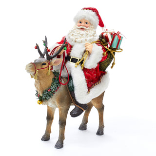 Kurt Adler 11.5" Fabriché™ Santa On Reindeer FA0119