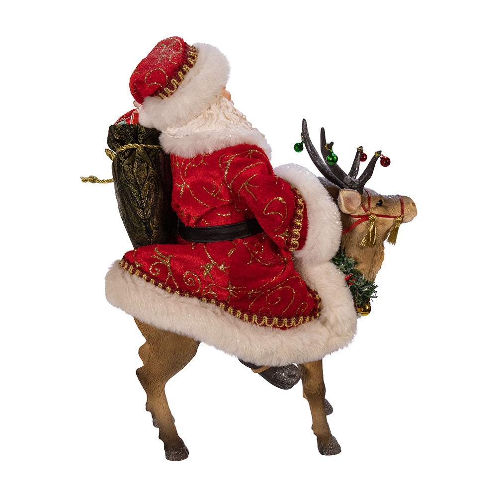 11.5" Fabriché™ Santa On Reindeer