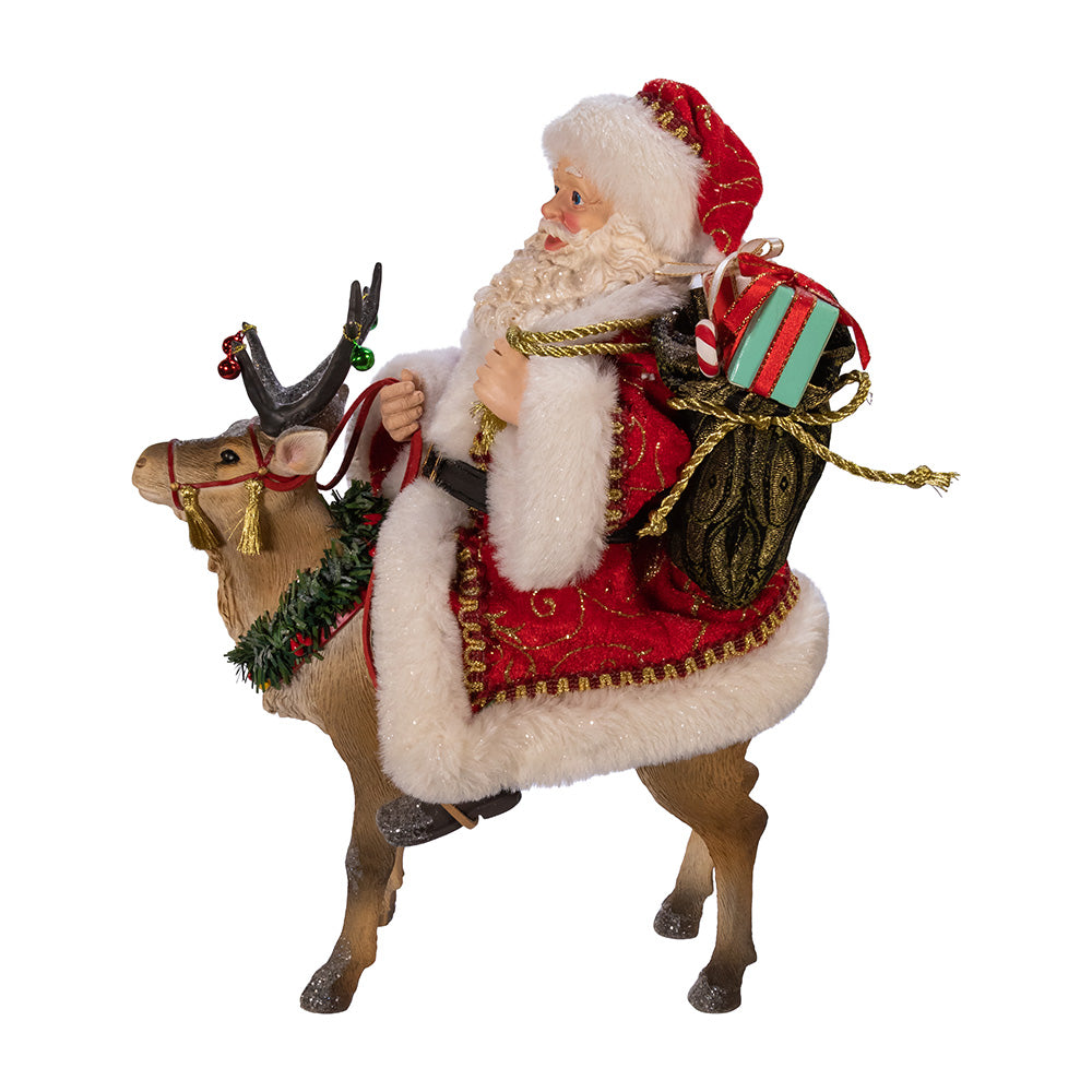 11.5" Fabriché™ Santa On Reindeer